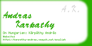 andras karpathy business card